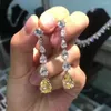 Dangle Küpeler GICA GEMA LUXURY 925 STERLING STERLING SICTRINE TEŞLİ TEŞİL DROOK Kadınlar Güzel Takı Toptan