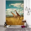 Wiszące sypialnia gobelinu tobestry ścienne tkanina lwa tygrys żyrafa pawi dekoracja domowy gobelin hipis estetyczny dekoracja ściany R0411