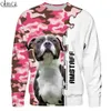 Cloocl Men Hoodie Amstaff Dog 3Dプリントアニマルフード付きスウェットシャツ女性ストリートウェアプルオーバーメンズジャケットティーンエイジ