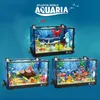 Marine ökologische Panzer MOC Jellyfish Turtle Shark Sea Kreaturen Ziegel Ideen Aquarium Model Blöcke Spielzeuggeschenk Kinder Jungen Mädchen