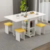 Multifunktionellt litet fällbord litet hushåll enkelt bord och stol rektangulär rörlig vikbar matbord