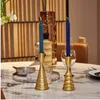 PEANDIM Nordic Luxury Christmas Candlesticks Romantic Comedor Mesa Metal Vintage Candalas Caballeros Cena Cena Cena Cena