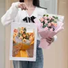 Dekorative Blumen künstlicher Blumenstrauß Häkelwebte Ewige Hochzeitsgeschenke für Gäste Muttertags Geschenkdekoration