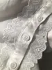 Camicette da donna da donna camicie di cotone bianco maniche lunghe maniche in pizzo collare camicetta a petto singolo donna elegante camicia e top eleganti