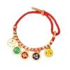 Link braccialetti colorati a mano intrecciata corda bracciale etnica a cinque vie dio della ricchezza adatto per ogni occasione