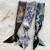 Scarves Black And White Scarf Love Cashew Nut Silk Headband Tie Bag Multi-functional Rectangular Ribbon For Men Women