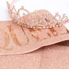 3 4 5 6 7 10 15 18 21 30 50 Aniversário menina Queen Setin Sash Crystal Crown for Women Kids Birthday Decorations