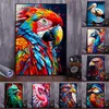 カラフルな動物の鳥のポスターとプリントパロットピーコックフラミンゴキャンバス絵画ウォールアート画像リビングルームの家の装飾