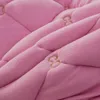 Couvre-lit en velours épaississant de luxe Couvre de tête de lit matelasrée couleur unie à haute qualité couvercle de lit en tout inclusive Couvre-tête de lit en peluche