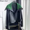 Women's Jackets 2024 Autumn/Winter High End Retro Hong Kong Style Leather Coat Fashion Flip Collar Short Female Clothing