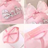 Summer Baby Girl Baseball Cap Large Bow Letter Peaked Hat for Toddler Solid Color Breathable Mesh Kids Sun Hats