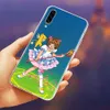 Étui clair pour Samsung Galaxy A50 A70 A30S A40 A20 E A03 A04 S Note 20 Ultra 8 9 10 Silicone Cover Anime Girl Card Captor Sakura