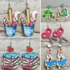 New Earrings Wooden Earrings School Teaching Handicraft Pencil Books Teacher Earrings Wooden Cute Student Gift