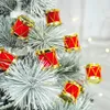 3cm 12st Red Snare Drum Ornaments Red Mini Gift Box Xmas Tree Pendant Noel Home Decor Accessories Navidad Party Supplies