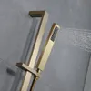M Boenn Smart Brushed Gold Shower System Set Rain ShowerheadShowerミキサーとサーモスタット大型フローコントローラーバスルーム蛇口