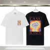 2023 Casablanca dubbelgarn Pure Cotton Mens and Womens T-shirts Hip Hop Casablanca Kort ärmar