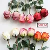 Dekorativa blommor Single Burnt Edge Rose Romantic Fire Rostad Floral Decoration CULLED Living Room Table Pography Props