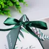 Wrap regalo 30pcs/Lot Green Tema Wedding Candy Boxes with Ribbons Tea Party Favors Regali per gli ospiti Case da doccia da sposa