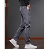 Men's Pants Autumn Trend Fashion Solid Color Denim Male Clothes All-match Comfortable Pockets Patchwork Slim Straight Trousers For Men