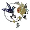 Gartendekorationen Innen im Freien im Freien hängen Hanges Ornament Langlebige Metallkunst Geschenk Hummingbird Wanddekoration Wohnzimmer Blume Rounddesign