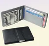 Fashion Solid Men039s Thin Bifold Money Clip Leather Wallet with A Metal Clamp Female7101047