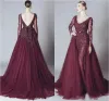 Elie Saab Eleganti abiti da sera Appliques in pizzo v Abito da ballo per scollo 2024 Abito per treni rimovibile senza marcione.