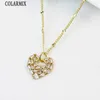 Chaînes 5 pcs Love Heart Shape Pendentid Collier Crystal Jewelry Gold plaqued Femmes Chain Party Gift 52813
