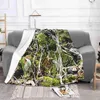 Blankets Miniature Biome Air Conditioning Soft Blanket Moss Mossy Nature Rocks Growth Mini Ecosystem