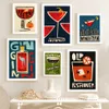 Cocktail Liquor Brinks Aperol Rum Gin Margarita Wall Art Canvas Peinture Nordic Affiche et imprimés Picture murale pour Bar Club Déco