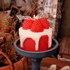 Strawberry Cake Candles Scented Dessert Food Candles Fragrant for Coffee Shop Decorative Christmas Candles Home Decoration