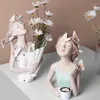 Figurines décoratines résine papillon fille modèle de personnage art statues de rangement moderne à la maison