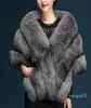 moda zima zimna pogoda Faux Fox fur Paszmina Super duże patchwork owijanie szal Bride Luksus ciepły szalik STOLE1537481