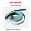 1Meters 3M 5M 8M Open Timing Belt Polyurethane With Steel Core Green Tooth Surface Width 10-40mm For 3D Printer/CNC Machine