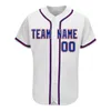 Numero di stampa di maglia da baseball bianca personalizzata Numero casual Street Big Size Game Training Shirt da baseball traspirante uomini/Lady/Youth