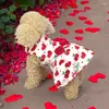 Abbigliamento per cani abito rosso facile indossare resistenza alla pelle morbida tendenza di moda confortevole creatività per abiti da animale domestico da pulire