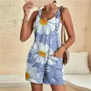 Kvinnor Bibb Övergripande shorts Casual Loose Fit Pocket Short Jumpsuit Romper Justerbara Shortalls Summer Overdimensionerade Playsuit Beachwear