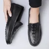 Casual Shoes High Quality Men's Top Layer Cowhide Crocodile Patterned Bean Classic Black/brown Comfortable And Breathable Driving