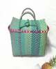 Women Weave Beach Woven Bucket Casual Handbags Bags Popular Receive Plastic Basket Shopping Tote Storage Bag94128648812207