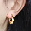 Dangle Earrings RUIYI Real 18K Gold Drop Woman Twisted Elliptical Earring Pure Au750 Minimalize Design Fine Jewelry Luxury Wedding Gift