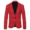 Cosses de blazer masculin rayé à pois léopard imprimé décontracté britannique slim slim veste costume masculin streetwear 240329