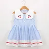 Flickans klänningar Summer Girl Dress 2021 Fancy Princess Dresses For Girls Korean Wedding Frilled Button Lace Barnkläder Baby Barnkläder