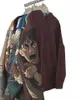 New Design Tapestry Merger Sweat Shirts Fashion Street Wearable Drop Shoulder Loose Hoodie Custom Pattern Mens