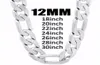 12 mm de largura 925 Silver Men Men Chain Chain Jóias Moda de 1830 polegadas Men039S Curb de alta qualidade Jewerly Gift FA9550579