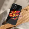 Case de teléfono de la bandera de Macedonia PC+TPU para iPhone 12 Pro Max 14 11 13 Mini 6S 7 8 Plus X XS XR Tapa posterior a prueba de choques