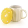 Tasses kawaii tasse de tasse en céramique d'eau de cuisine casse de table de cuisine de cuisine cadeau d'anniversaire créatif 250 ml de la Saint-Valentin avec couvercle