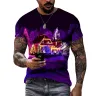 Nuovo popolare festa di Natale Babbo Natale 3D Stampa 3D T-shirt personalizzato Maglietta da uomo Atmosfera hip-hop Atmosfera corta