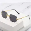 Sunglasses Fashion Desiger Vintage Trendy Women Men Shades Rimless Gradient Sun Glasses Party Top