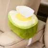 Boîte de tissus de voiture à fruits en peluche durable lavable Sac de tissu portable Texture délicate pour l'automobile