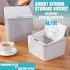 4L/6L vierkante Smart Sensor Desktop Waste Bin Automatisch voertuig gemonteerd afval kan lage geluidsafval emmers auto opslag afval afval bin