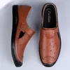 Casual Shoes Fashion Men Formal Business Loafer Low Top Men's Dress Black Breattable Leather with Holes Size37-45